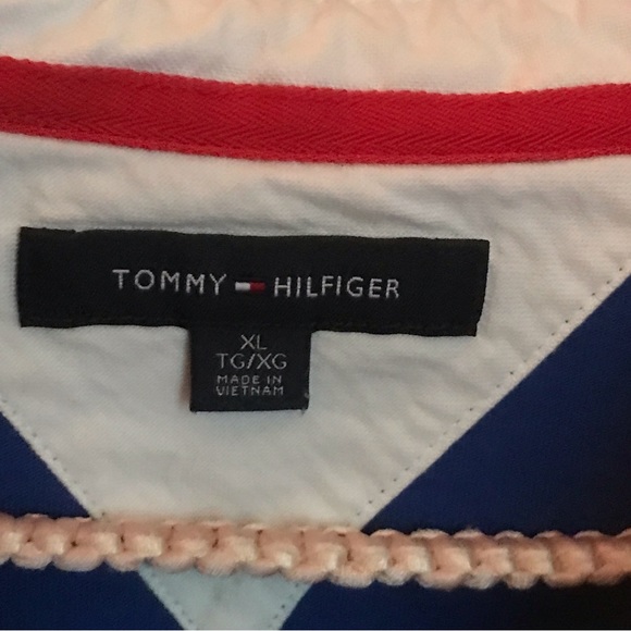 TOMMY HILFIGER | Men's Polo Shirt Blue Red White Size XLarge - Picture 5 of 6